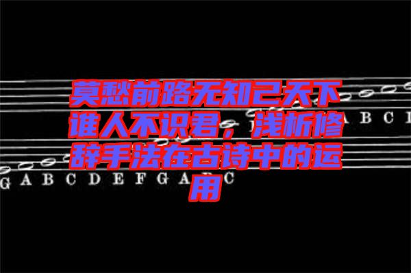 莫愁前路無知己天下誰人不識君，淺析修辭手法在古詩中的運用