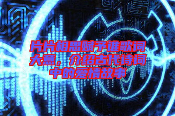 片片相思賦予誰(shuí)歌詞大意，介紹古代詩(shī)詞中的愛(ài)情故事