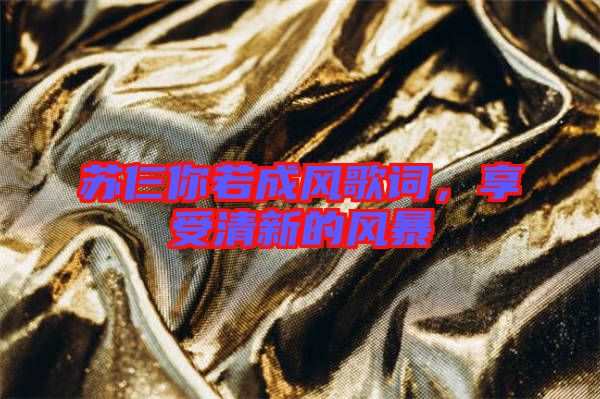 蘇仨你若成風歌詞，享受清新的風暴