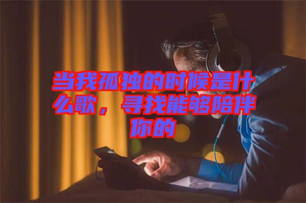 當我孤獨的時候是什么歌，尋找能夠陪伴你的