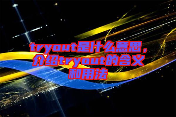 tryout是什么意思，介紹tryout的含義和用法