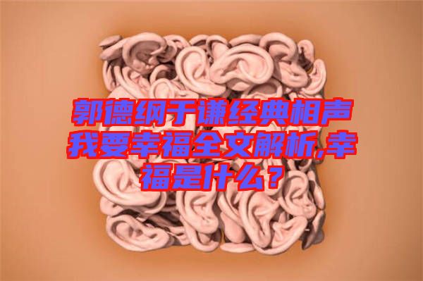 郭德綱于謙經(jīng)典相聲我要幸福全文解析,幸福是什么？