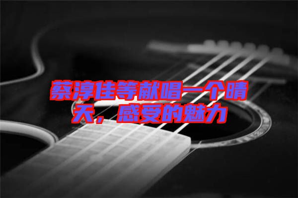 蔡淳佳等獻(xiàn)唱一個(gè)晴天，感受的魅力