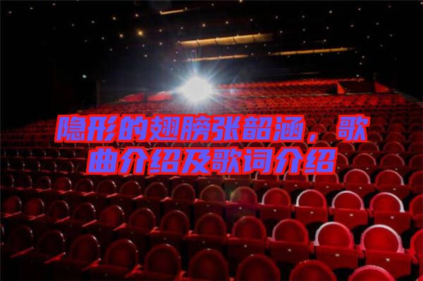 隱形的翅膀張韶涵，歌曲介紹及歌詞介紹