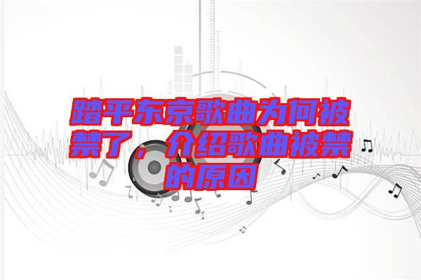 踏平東京歌曲為何被禁了，介紹歌曲被禁的原因