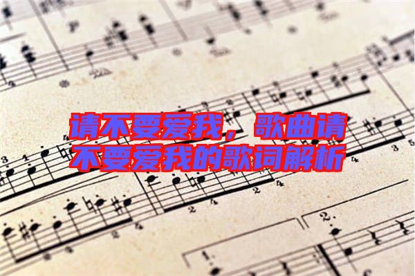 請(qǐng)不要愛(ài)我，歌曲請(qǐng)不要愛(ài)我的歌詞解析