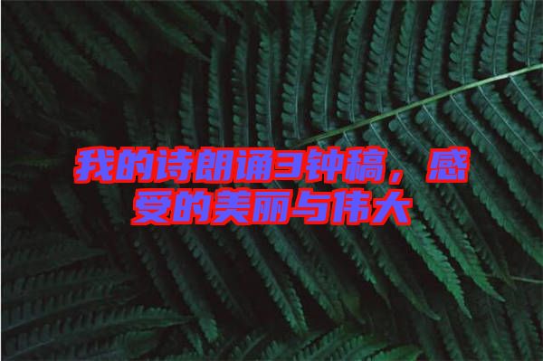 我的詩(shī)朗誦3鐘稿，感受的美麗與偉大