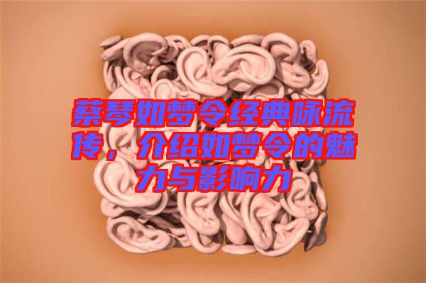 蔡琴如夢令經典詠流傳，介紹如夢令的魅力與影響力