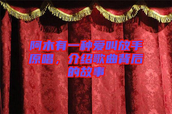 阿木有一種愛叫放手原唱，介紹歌曲背后的故事