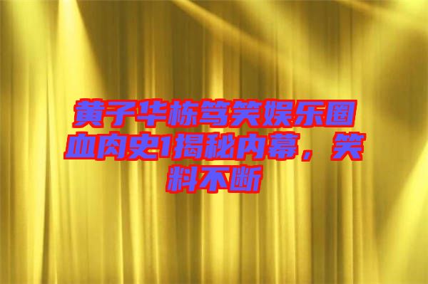 黃子華棟篤笑娛樂圈血肉史1揭秘內(nèi)幕，笑料不斷