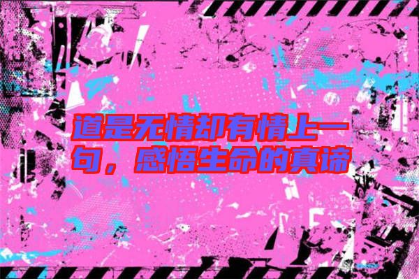 道是無(wú)情卻有情上一句，感悟生命的真諦