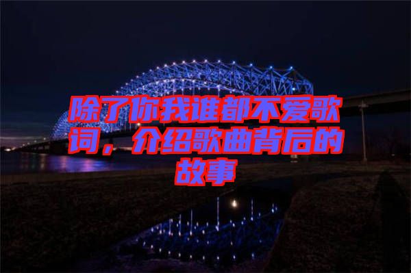 除了你我誰都不愛歌詞，介紹歌曲背后的故事