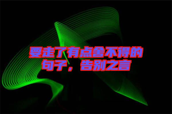 要走了有點舍不得的句子，告別之言