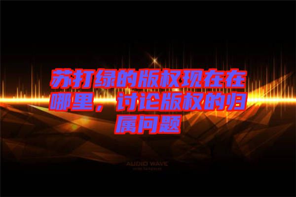 蘇打綠的版權(quán)現(xiàn)在在哪里，討論版權(quán)的歸屬問題