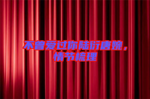 不曾愛(ài)過(guò)你陸衍唐婉，情節(jié)梳理