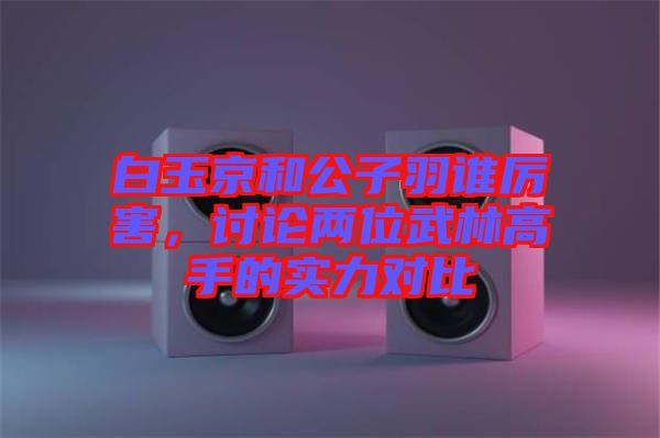 白玉京和公子羽誰厲害，討論兩位武林高手的實力對比