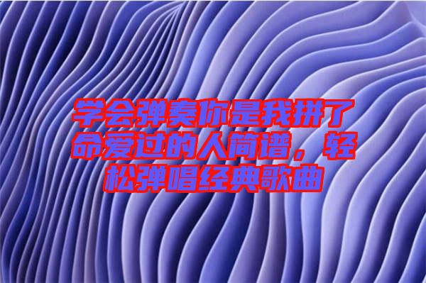 學(xué)會(huì)彈奏你是我拼了命愛過的人簡譜，輕松彈唱經(jīng)典歌曲