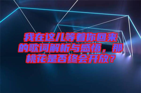 我在這兒等著你回來的歌詞解析與感悟，那桃花是否終會開放？