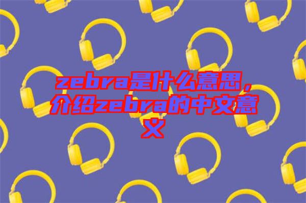 zebra是什么意思，介紹zebra的中文意義
