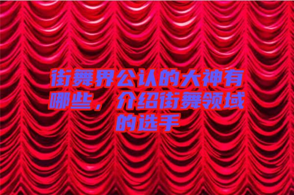 街舞界公認的大神有哪些，介紹街舞領域的選手