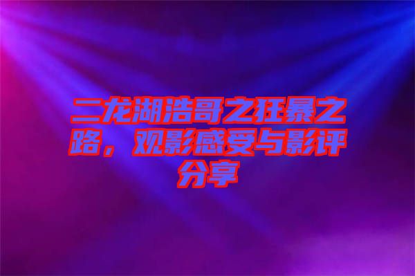 二龍湖浩哥之狂暴之路，觀影感受與影評分享