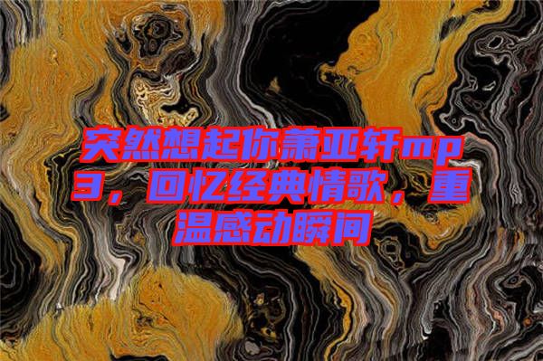 突然想起你蕭亞軒mp3，回憶經(jīng)典情歌，重溫感動瞬間