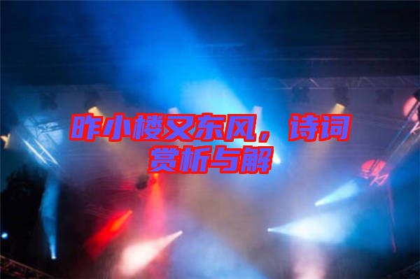 昨小樓又東風，詩詞賞析與解