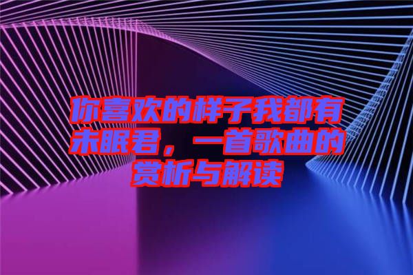 你喜歡的樣子我都有未眠君，一首歌曲的賞析與解讀