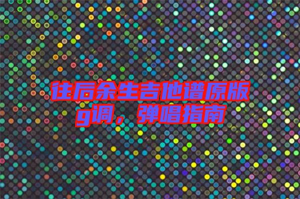 往后余生吉他譜原版g調(diào)，彈唱指南