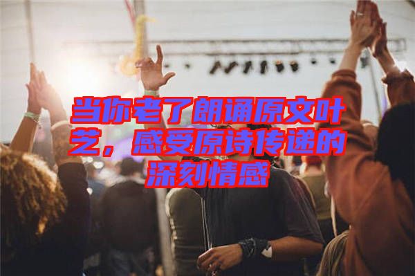 當(dāng)你老了朗誦原文葉芝，感受原詩傳遞的深刻情感