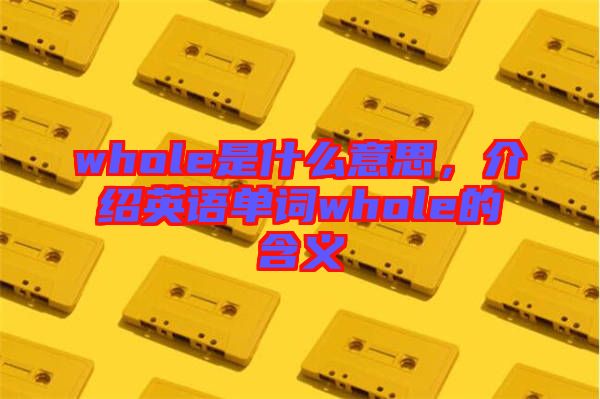 whole是什么意思，介紹英語單詞whole的含義