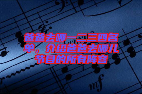 爸爸去哪一二三四名單，介紹爸爸去哪兒節(jié)目的所有陣容