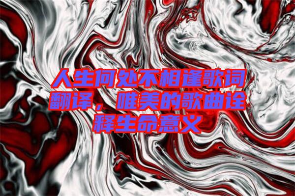 人生何處不相逢歌詞翻譯，唯美的歌曲詮釋生命意義