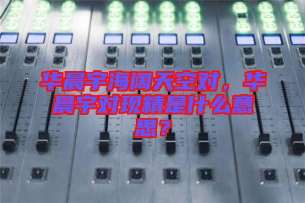 華晨宇海闊天空對，華晨宇對現(xiàn)精是什么意思？