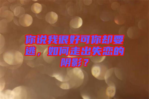 你說我很好可你卻要逃，如何走出失戀的陰影？