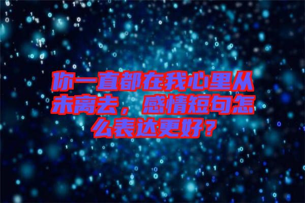 你一直都在我心里從未離去，感情短句怎么表達更好？