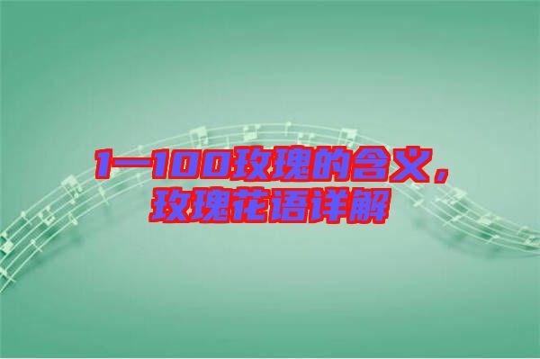1一100玫瑰的含義，玫瑰花語詳解