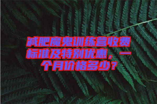 減肥魔鬼訓練營收費標準及特別優(yōu)惠，一個月價格多少？
