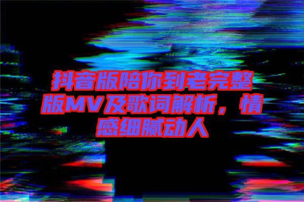 抖音版陪你到老完整版MV及歌詞解析，情感細(xì)膩動(dòng)人