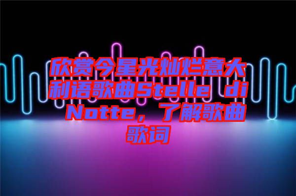 欣賞今星光燦爛意大利語(yǔ)歌曲Stelle di Notte，了解歌曲歌詞