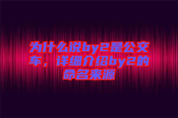 為什么說by2是公交車，詳細(xì)介紹by2的命名來源