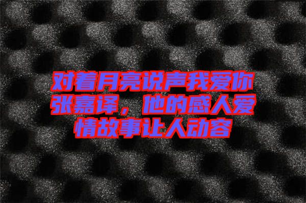 對著月亮說聲我愛你張嘉譯，他的感人愛情故事讓人動(dòng)容