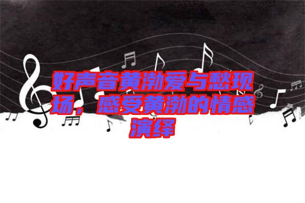 好聲音黃渤愛(ài)與愁現(xiàn)場(chǎng)，感受黃渤的情感演繹