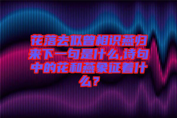 花落去似曾相識(shí)燕歸來(lái)下一句是什么,詩(shī)句中的花和燕象征著什么？