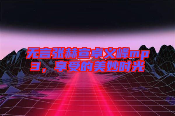 無言張赫宣卓義峰mp3，享受的美妙時光