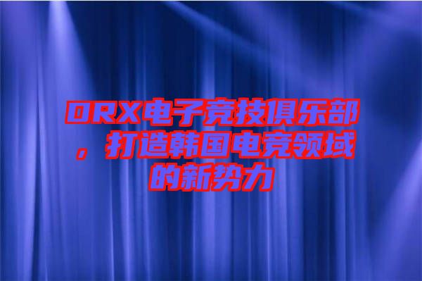 DRX電子競(jìng)技俱樂(lè)部，打造韓國(guó)電競(jìng)領(lǐng)域的新勢(shì)力