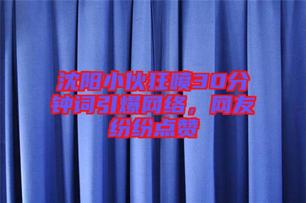 沈陽小伙狂噴30分鐘詞引爆網(wǎng)絡(luò)，網(wǎng)友紛紛點贊