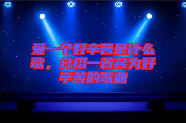 愛(ài)一個(gè)好辛苦是什么歌，介紹一首名為好辛苦的歌曲