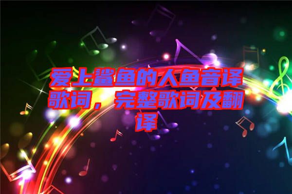 愛上鯊魚的人魚音譯歌詞，完整歌詞及翻譯