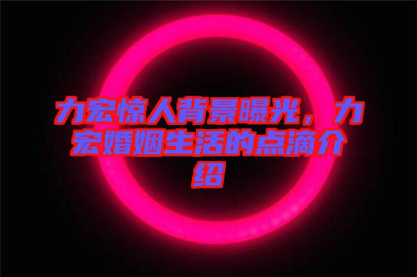力宏驚人背景曝光，力宏婚姻生活的點滴介紹
